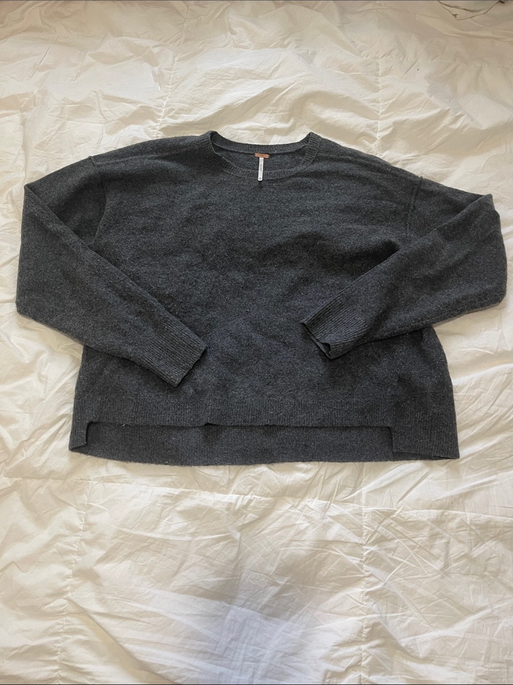 Free People Charcoal Crewneck Sweater